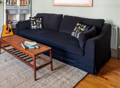Ikea Farlov 3-Seater Sofa with Custom Black Cotton Covers