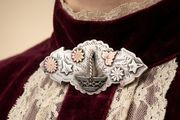 Victorian Nine Carat Gold And Srerling Silver Brooch