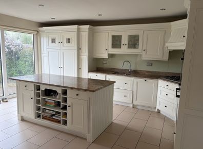 RESERVED Large Shaker Kitchen with Island and Genuine Stone Worktops Miele and Neff Appliances