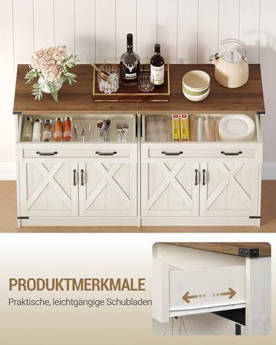 Sideboard, Buffet Cabinet with 2 Drawers, 4 Doors