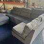 grey corner sofa with matching footstool Image 4