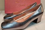 Anitas leather silver Spanish low heel shoes UK4  and UK3.5 new &amp; boxed SALE