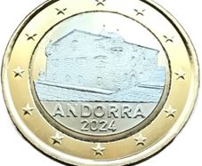 Andorra 1 Euro Regular National Coin 2024. Uncirculated.