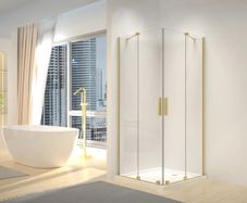 Shower enclosure Brushed Gold - 90x90 - Excellent condition - As New
