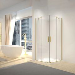 Shower enclosure Brushed Gold - 90x90 - Excellent condition - As New