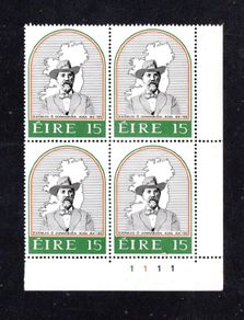 1981 Ireland 150th Anniversary of the Birth of Jeremiah O'Donovan Rossa Commemorative . Stamps Plate Block 1111 Mint Never Hinged (MNH)