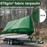 Tarpaulin PVC waterproof heavy duty 670g/mGreen,Reinforced Eyelets,Weatherproof, dust,snow,UV,cover for Outdoor Groundsheet Chicken Roof pool pond Building Caravan Lorry Boat tarp (2M x 3M) Image 4