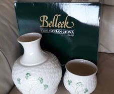 Belleek Shamrock Carafe and Cup set