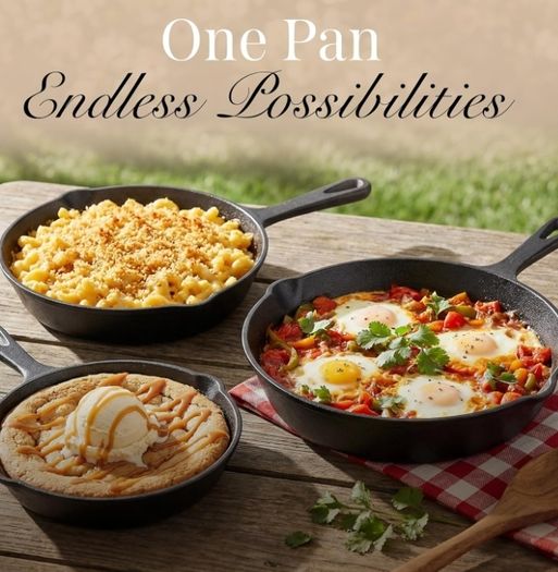 Pre-Seasoned Cast Iron Skillet Frying Pans Oven Safe Cookware for Indoor & Outdoor Use - Grill, StoveTop