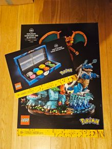 lego pokemon 72153 venusaur, charizard and blastoise + 40892 kanto region badge collection