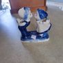 Delft Blue Hand Painted Figurine Holland Dutch Boy Girl Kissing Mini Stamped Image 2