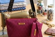 Handbag with matching purse and wristlet (handmade)