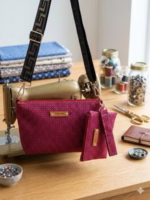 Handbag with matching purse and wristlet (handmade)