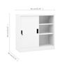Office Cabinet with Sliding Door White 90x40x90 cm Steel Image 4
