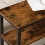 Console Table, Hallway Table with Adjustable Shelves, Slim Sofa Table, 2-tier Side Table with Storage Shelf, for Living Room, Office, Industrial, Sturdy, Rustic Brown (FREE POSTAGE) Image 3