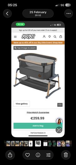 Baby equipment cot and bouncer swing maxi cozi