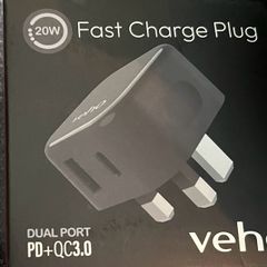 Veho 20w Dual Usb-c Usb 3.0 Fast Charge Dual Port