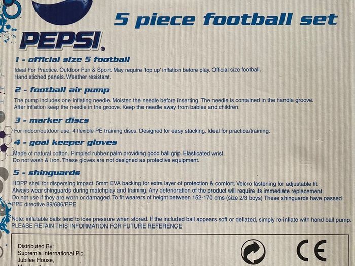 PEPSI - 5 Piece Football Set