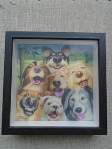 Dog picture, 3D picture, Box frame, Home decor, Gift