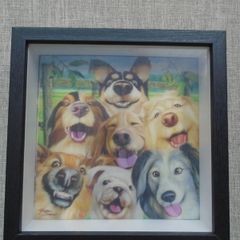 Dog picture, 3D picture, Box frame, Home decor, Gift