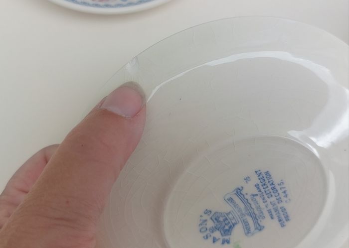 Beautiful and Rare Masons Patent Ironstone Set of Six Straight Sided Coffee/Tea Cup and Saucer Duos in the Regency Pattern, Circa 1950