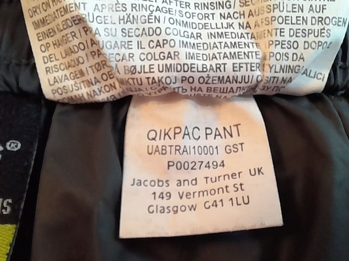 Tresspass Quickpac rain trousers Size S