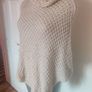 Beige turtle neck one size woollen poncho cover up Postage included Image 3