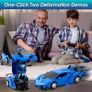 Remote Control Car, Transforming RC Car for Kids 2 in 1 Rechargeable Robot Racing, 1:18 RC Stunt Car with Flashing Lights and 360Rotation for Boys Image 8