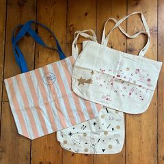 Set of 3x Des Petits Hauts tote bags