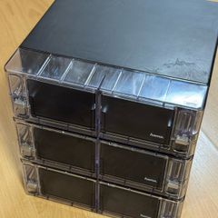 Stackable organising boxes for bits and bobs