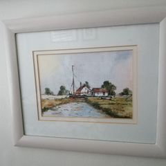Original watercolur painting "Beyond the Weir" by Cathy O'Shea