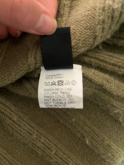 100% cotton green sweater