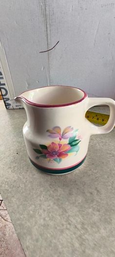 Carrigaline Pottery Ireland Vintage Floral Hummingbird Carrigdhoun Milk Jug