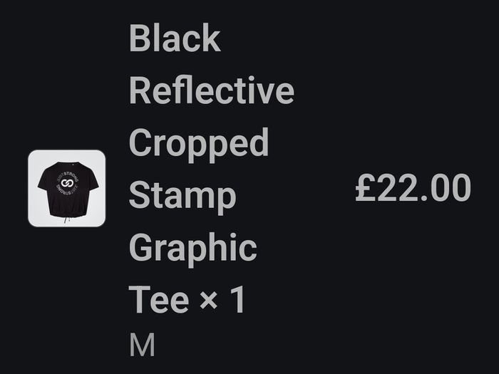 BNWT Just Strong crop t-shirt