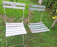 vintage bistro garden folding chairs strong and sturdy with beautiful patina