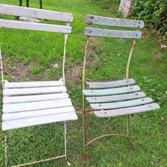 vintage bistro garden folding chairs strong and sturdy with beautiful patina