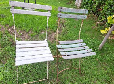 vintage bistro garden folding chairs strong and sturdy with beautiful patina