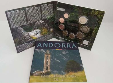 2016 Andorra Euro Coin Set. 3.88 Euro. 8 Coins. Uncirculated.