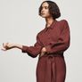 Zara belted shirt dress, maroon, S Image 9