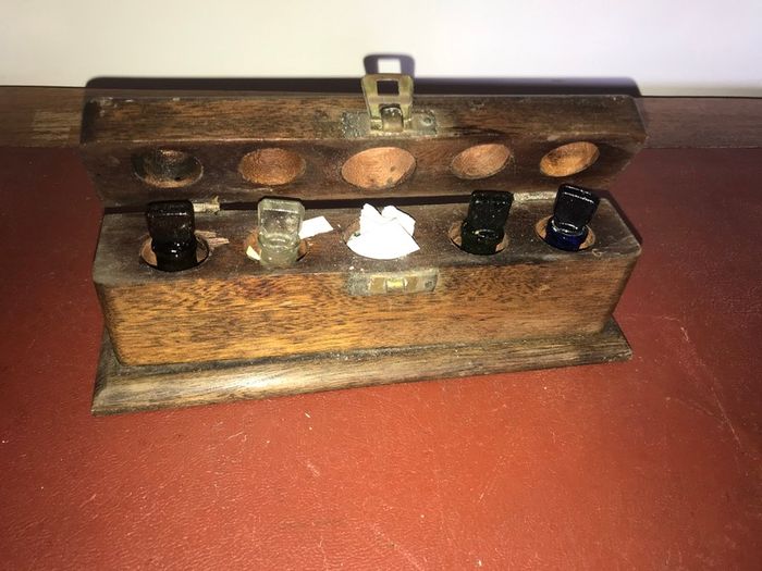 Antique Wooden Box - Perfume Bottles ??