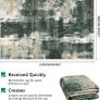 160x230cm Large Modern Abstract Rugs Living Room Non-slip Area Rug Short Pile Faux Wool Bedroom Carpet Lightweight Washable Minimalist Floor Carpet for Living Room Bedroom Office Decor, Green Image 2