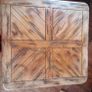 Square solid wood coffee table with drawers for storage. Rustic finish Image 6