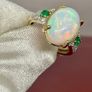 Gold Rind with Opal, Emerald and Moissanite Image 8