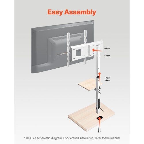 Rolling TV Stand, Mobile TV Cart for 32-70 Inch Screens, 25 Left-Right Rotation and Height Adjustable TV Mount with Tray, Holds up to 88 lbs for Corner, Bedroom, Outdoor, Max VESA 600x400mm