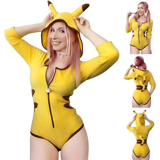Little for big Pikachu onsie romper cosplay