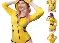 main image for ad Little for big Pikachu onsie romper cosplay