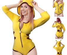 Little for big Pikachu onsie romper cosplay