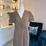 Brand New Emery Rose Wrap Front Geometric Midi Dress - Size M / UK 10 / EU 38 Image 5