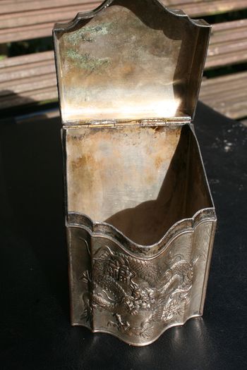 Vintage Chinese Decorative Box H-4" 3" x 3"