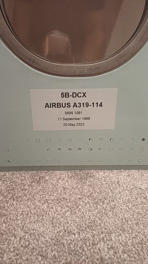 Authentic Airbus A319 Aircraft Window Panel LED lights Cyprus Airways | Reg 5B-DCX